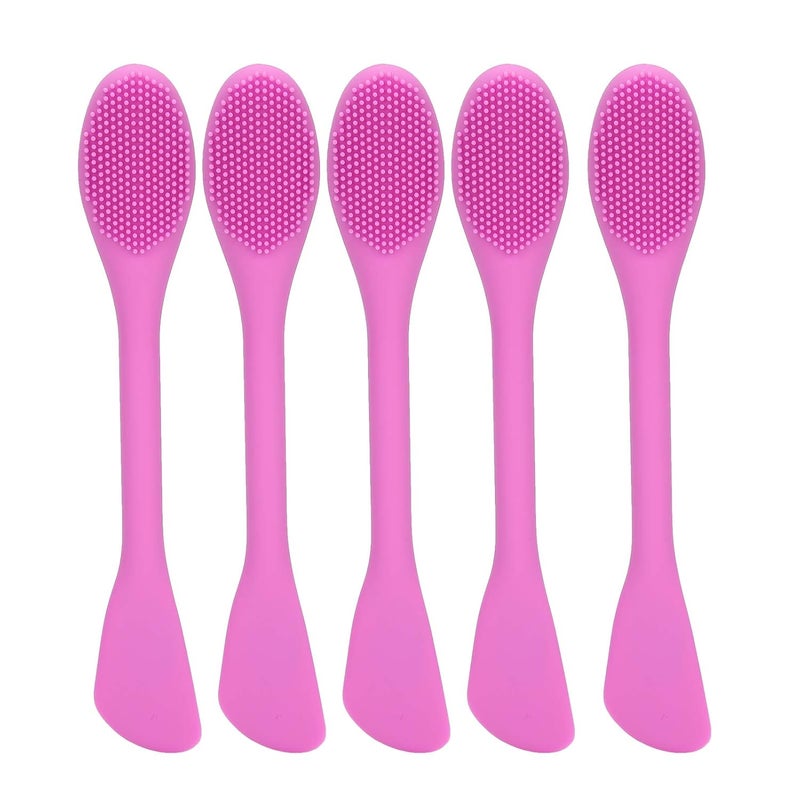 Dual Headed Silicone Applicator Sticks 5pcs Purple For Facial Cleansing And Even Product Spread - Image 1